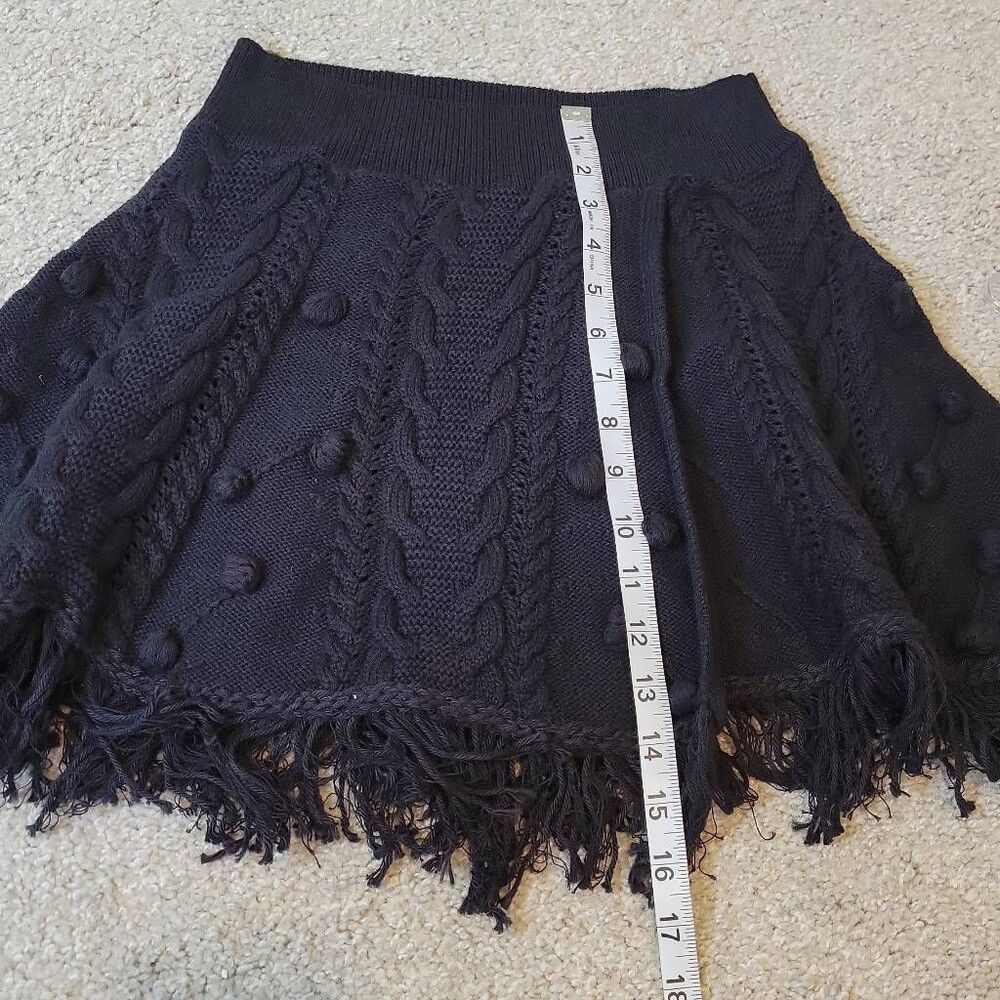 Free People Women's Size S Mini Skirt Black Knit Boho - Picture 6 of 6